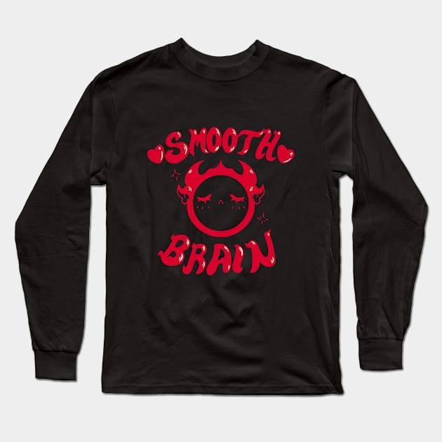 Smooth Brain Long Sleeve T-Shirt by Kowaii Arts